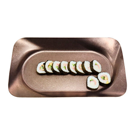 Açık Büfe Retro Sunum Tabağı Bakır 40*24 Cm