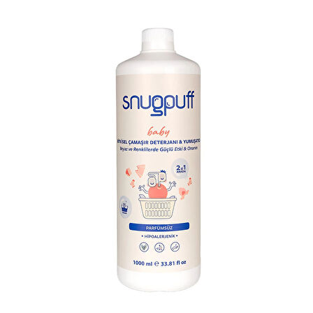 snugpuff Bitkisel Bebek 2’si 1 Çamaşır Deterjanı + Yumuşatıcı