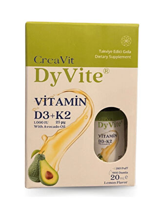 Creavit Dyvite D3k2 Avokado Yağlı Limon Aromalı 20 ml