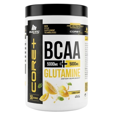 Mustang Nutrition Core+ BCAA + Glutamine 600 Gr Limon Aromalı 50 Servis + Shaker + Protein Kahve Hediyeli