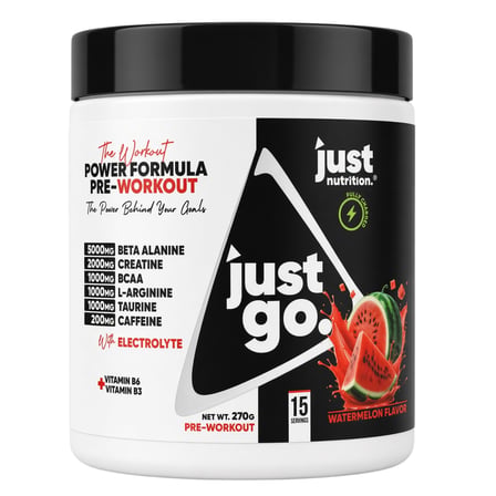 Just Nutrition Just Go Pre-Workout 270 Gr Karpuz Aromalı 15 Servis + Shaker + Protein Kahve Hediyeli