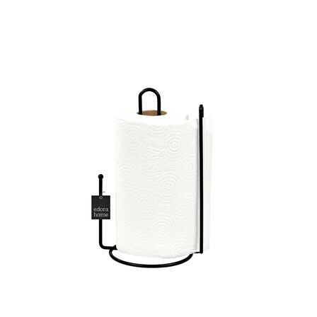 Siyah Ayraçlı Kağıt Rulo Havluluk 25 cm Peçetelik ,Modern Mutfak Ergonomik Tasarım-Metal Paslanmaz