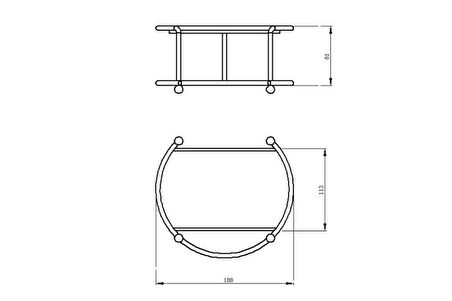 Gümüş Küçük Boy Sunumluk 2'Li Metal Hediyelik Dekorasyon İkramlık / Şeffaf Pleksi / Paslanmaz