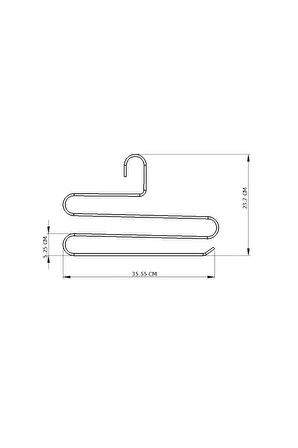 Rose Dolap İçi 3 Katlı Pantolon Elbise, Şal, Eşarp, Askısı, Gardrop Askılığı - Metal Paslanmaz