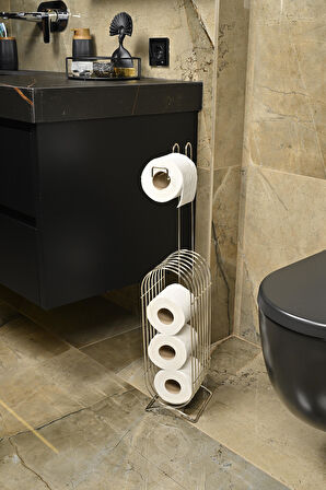 Silver Yedekli Oval Köşeli Dik Wc Tuvalet Kağıtlık /Düzenleyici / Dispenser / Metal /Paslanmaz/Askı