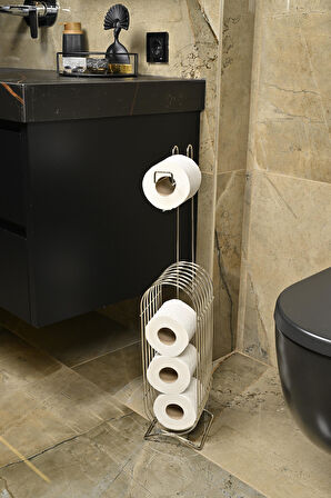 Silver Yedekli Oval Köşeli Dik Wc Tuvalet Kağıtlık /Düzenleyici / Dispenser / Metal /Paslanmaz/Askı