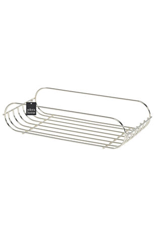 Silver Oval Köşeli Sabunluk /Düzenleyici / Şampuanlık / Metal /Paslanmaz/Askı / Banyo Aksesuarı
