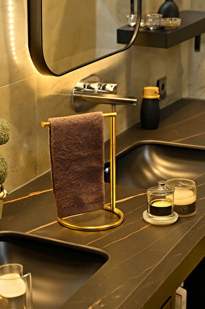 Gold Renk Metal Dikey Havluluk Paslanmaz | Tezgah Üstü Modern Banyo Organizer, Çok amaçlı, Düzenleyici, Organizer 