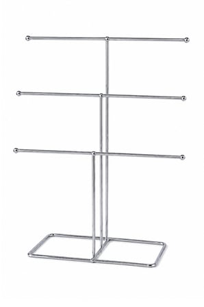 Parlak Silver 6 Kollu Metal Takı Standı - Kolye, Küpe, Bileklik Düzenleyici Masaüstü Takı Organizeri