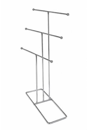 Parlak Silver 6 Kollu Metal Takı Standı - Kolye, Küpe, Bileklik Düzenleyici Masaüstü Takı Organizeri