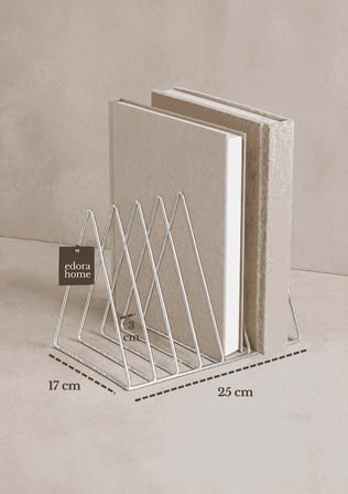 Parlak Silver Masa Üstü Kitap Düzenleyici Ofis Salon Organizer