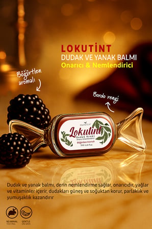 Lip Balm, Onarıcı, Nemlendirici, Shea Butter & Jojoba Oil, Hafif Bordo Işıltı 7ml
