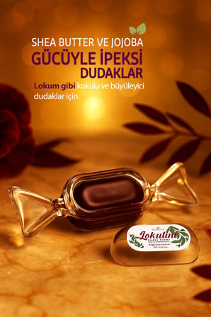 Lip Balm, Onarıcı, Nemlendirici, Shea Butter & Jojoba Oil, Hafif Bordo Işıltı 7ml