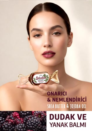 Lip Balm, Onarıcı, Nemlendirici, Shea Butter & Jojoba Oil, Hafif Bordo Işıltı 7ml