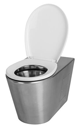 NORMO Paslanmaz Çelik Engelli Klozeti P Çıkışlı-Taharet Çubuklu 370x700x460mm