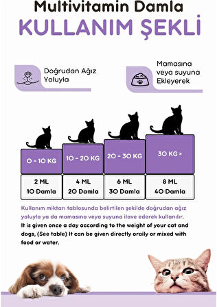 Vitpaw Kediler Için Vücut Direnci ve Tüy Sağlık Seti (Multi Paste ve B+ Complex Damla)