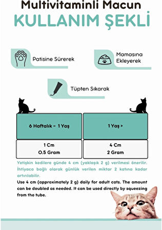 Vitpaw Kediler Için Vücut Direnci ve Tüy Sağlık Seti (Multi Paste ve B+ Complex Damla)