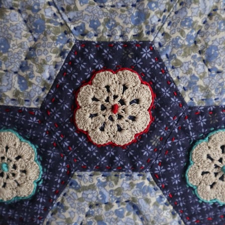 Patchwork El Yapımı Dantel ve Kumaş Tasarım Yastık