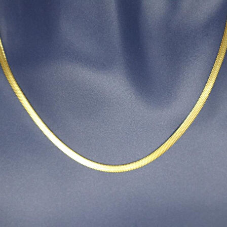 İtalyan 3 mm Sarı Çelik Ezme Zincir 50 cm