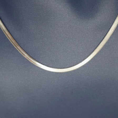 İtalyan 3 mm Gümüş Rengi Çelik Ezme Zincir 50 cm