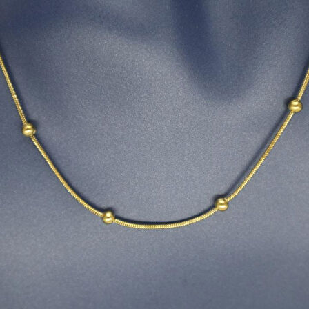 Gökyüzü İncisi Toplu Kadın Genç Kolye Sarı 50 cm