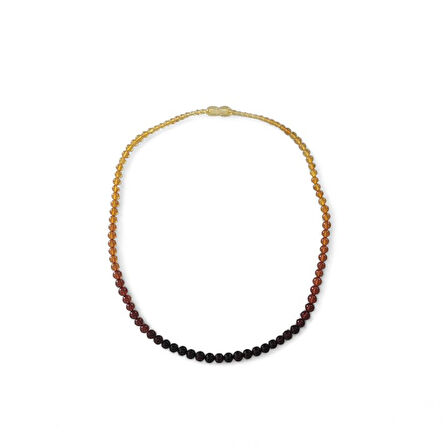 Kehribar Kolye Dereceli Küre Kesim Karışık Renkli Sertifikalı