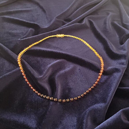 Kehribar Kolye Dereceli Küre Kesim Karışık Renkli Sertifikalı