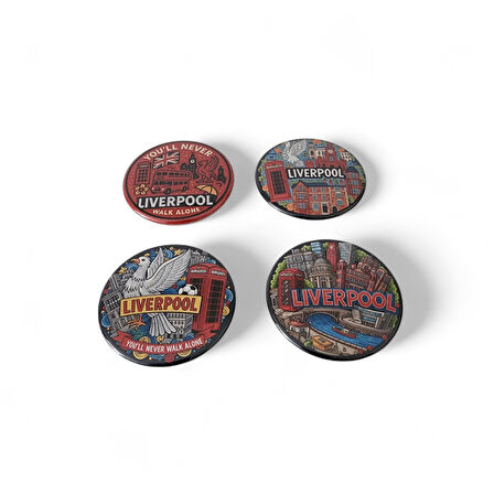 Liverpool Magnet Set 1 - 4'lü Buzdolabı Magnet Liverpool