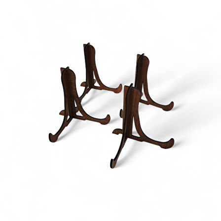 Tabak ve Süs Levhaları Gerçek Ahşap 4'lü Teşhir Ayağı 10 cm x 10 cm Stand