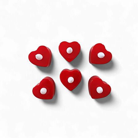 Led Plastik Kalp Mum 6 'lı