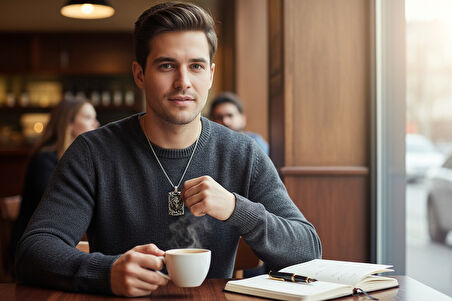 Büyük Aslan Başı Çelik Kolye Ucu