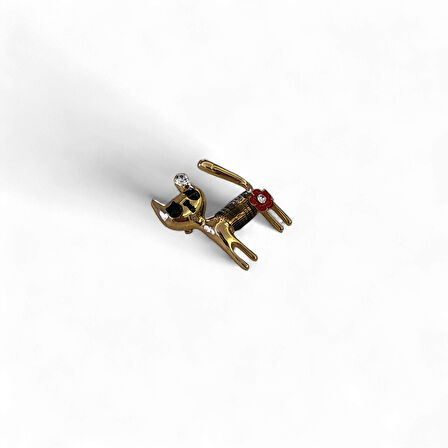 Şaşkın Kedi Broş Rodyum Kaplama