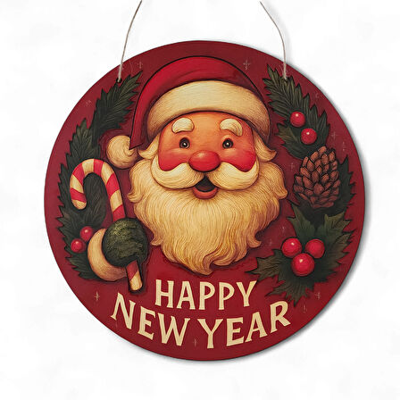 Noel Baba Kapı ve Duvar Süsü Happy New Year