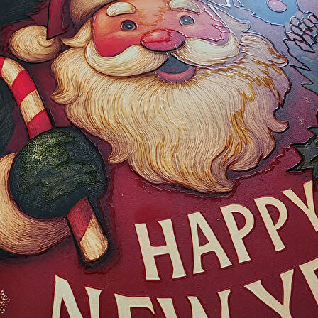 Noel Baba Kapı ve Duvar Süsü Happy New Year