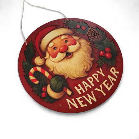 Noel Baba Kapı ve Duvar Süsü Happy New Year