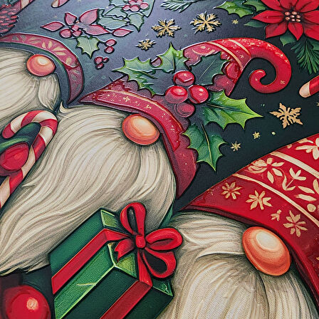 Yılbaşı Cüceleri Kapı ve Duvar Süsü Merry Christmas 1