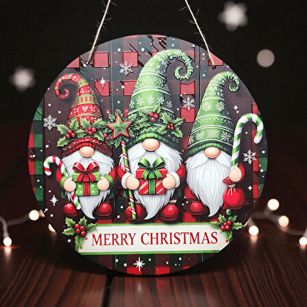 Yılbaşı Cüceleri Kapı ve Duvar Süsü Merry Christmas 2
