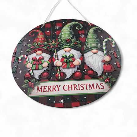 Yılbaşı Cüceleri Kapı ve Duvar Süsü Merry Christmas 2