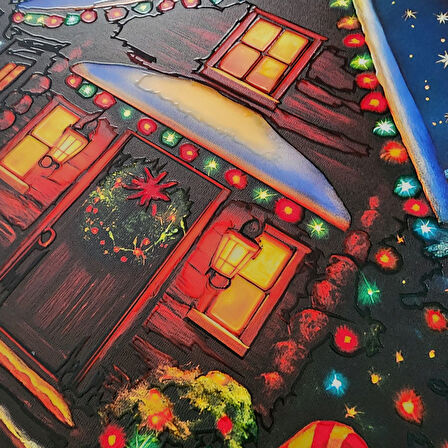 Baston Şekerli Yeni Yıl Evi Kapı ve Duvar Süsü