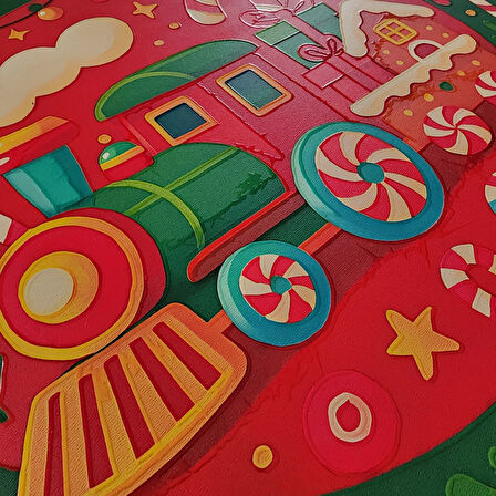 Şeker Treni Yeni Yıl Evi Kapı ve Duvar Süsü