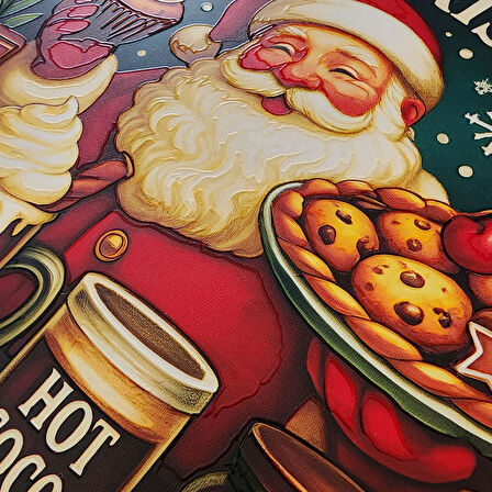 Noel Baba Kapı ve Duvar Süsü Sıcak Çikolata