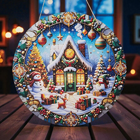 Kardan Adamlı Yeni Yıl Evi Kapı ve Duvar Süsü