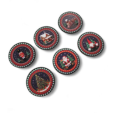 Yılbaşı Bardak Altlığı 6 Adet