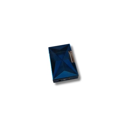 Parlak Safir Mavi Geometrik Kesim Metal Çakmak - Göz Alıcı Lüks Tasarım