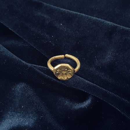 Arı Temalı Ayarlanabilir Bronz Kadın Yüzük