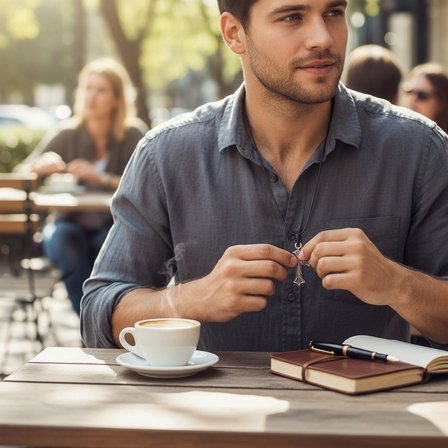 Krom Kaplama Kabartma Nokta Desenli Haç Figürlü Unisex Kolye - Yağlı Koton Kordonlu Ayarlanabilir Gotik Klasik Haç Kolye