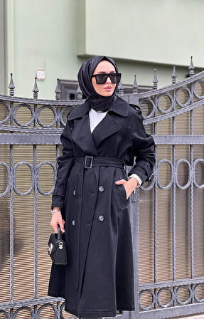 KAYRA Trençkot KA-A24-14014 Siyah