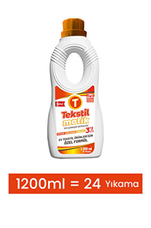 Ev Tekstili 3'ü 1 Arada Sıvı Vegan Çamaşır Deterjanı 1200 ml