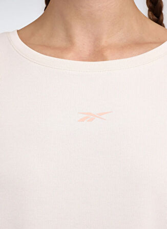 Reebok LC 9045 RELA TEE Bej Yuvarlak Yaka Regular Fit Düz Kadın T-Shirt
