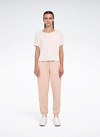 Reebok LC 9045 RELA TEE Bej Yuvarlak Yaka Regular Fit Düz Kadın T-Shirt